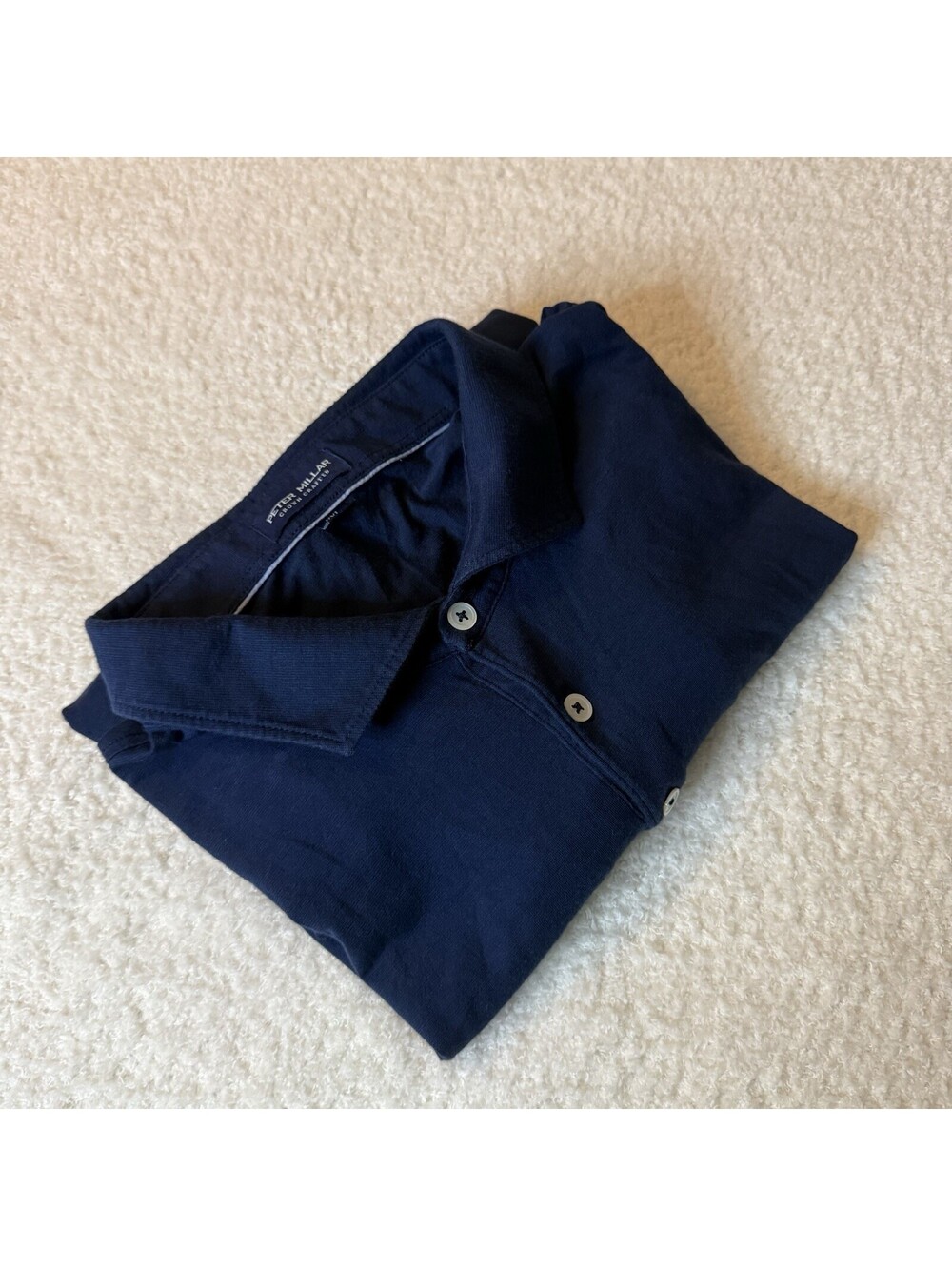 Peter Millar Crown Crafted Men XXL Navy Polo Shirt Cotton Modal Stretch Golf